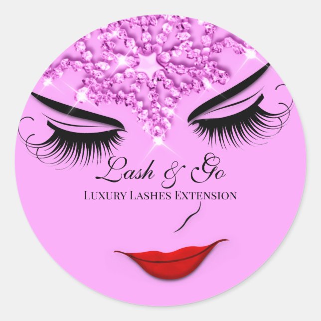 Adesivo Makeup Artist Lash Extension Lábios Estrelas Rosa (Frente)