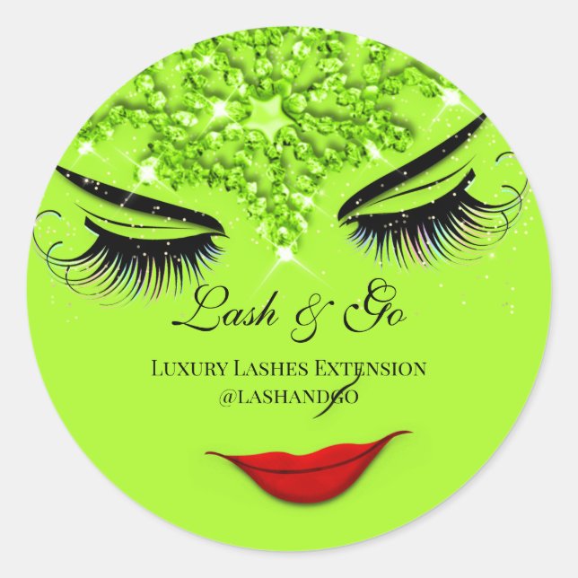 Adesivo Makeup Artist Lash Extension Lábios Green Diamond (Frente)