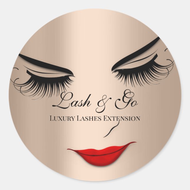 Adesivo Makeup Artist Lash Extension Red Lábios Girly Face (Frente)