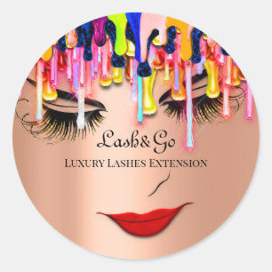 Adesivo Makeup Artist Lash Product Drivers Red Lip Rosa