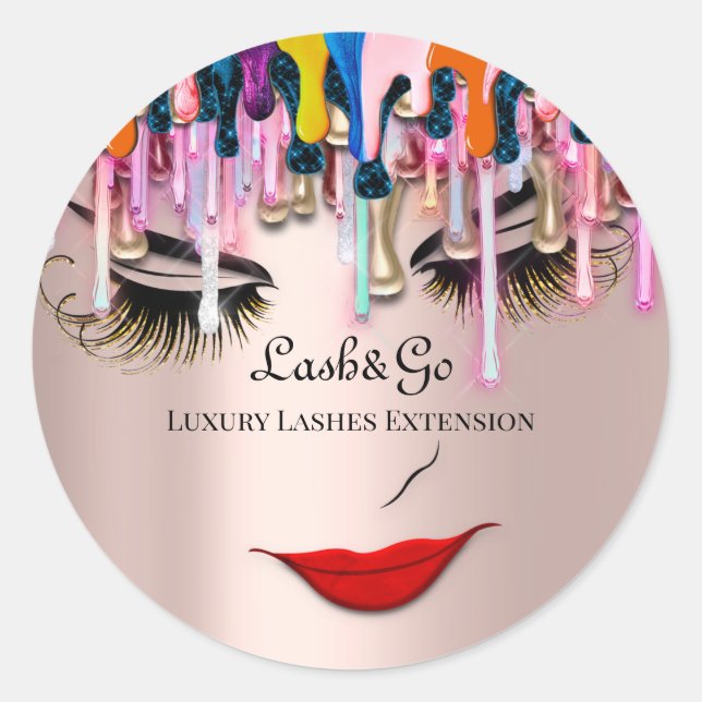 Adesivo Makeup Artist Lash Product Drives Red Lip Rosa Dri (Frente)