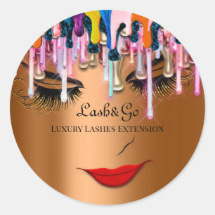 Adesivo Makeup Artist Lash Produto Dripe Lip Vermelho Rosa