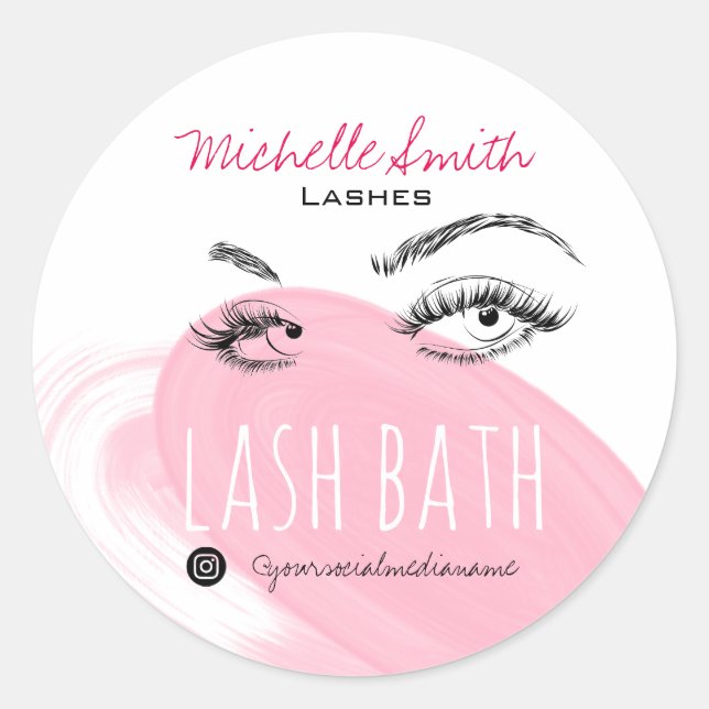 Adesivo Makeup Artist Lashes Brota Lash Bath Preto Rosa (Frente)