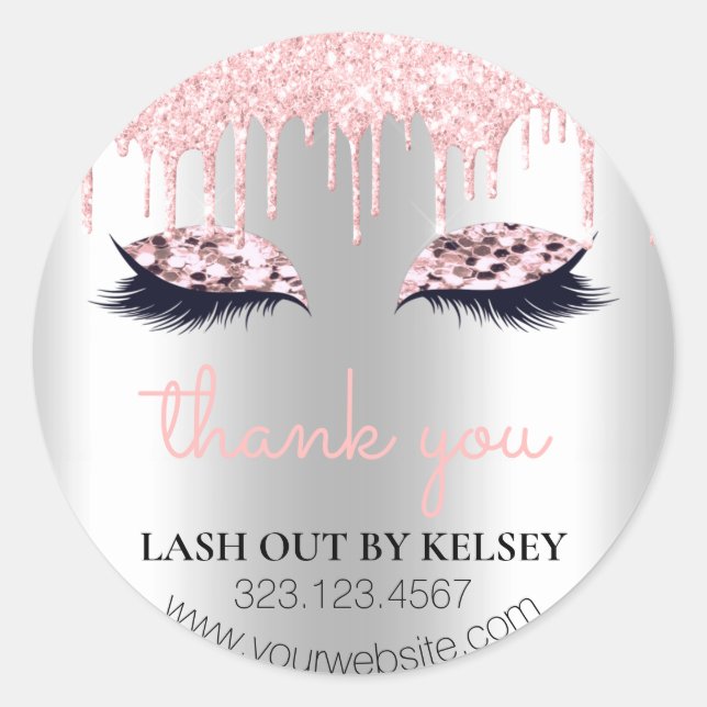 Adesivo Makeup Artist Lashes Platinum & Pink Glitter (Frente)