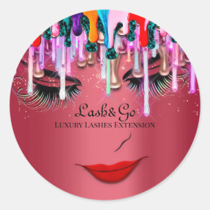 Adesivo Makeup Artist Lashes Product Drivers Red Glitter