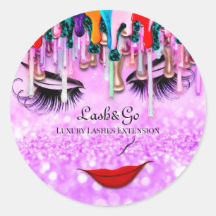 Adesivo Makeup Artist Lashes Product Drivers Rosa Glitter