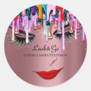 Adesivo Makeup Artist Lashes Product Drivers Rosa Glitter