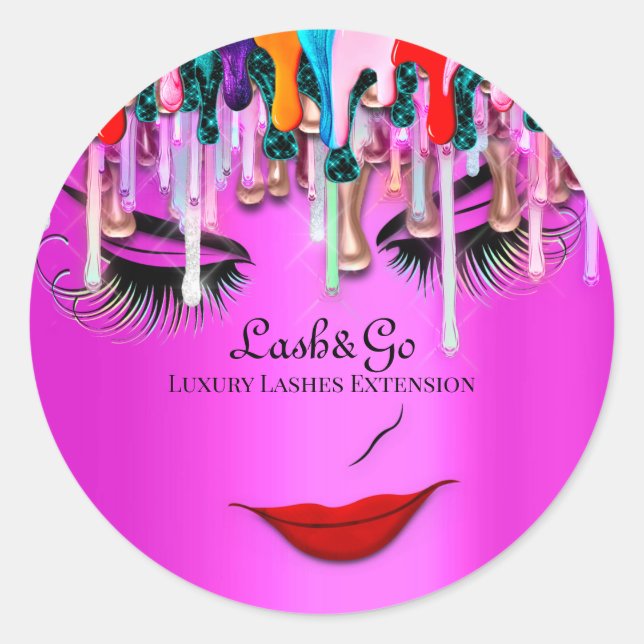 Adesivo Makeup Artist Lashes Produto Drives Hológrafo Rosa (Frente)