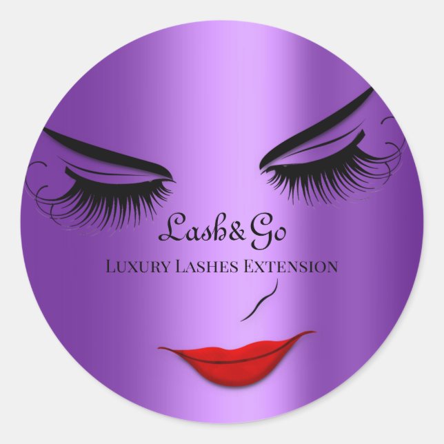 Adesivo Makeup Artist Lashes Produto Lábios Vermelho Roxo (Frente)