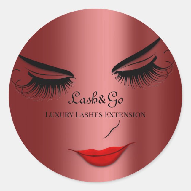 Adesivo Makeup Artist Lashes Produto Red Lábios Burgundy (Frente)
