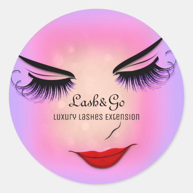 Adesivo Makeup Artist Lashes Produto Red Purple Blush (Frente)