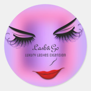 Adesivo Makeup Artist Lashes Produto Vermelho Púrpura Rosa