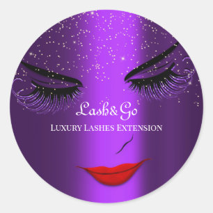 Adesivo Makeup Artist Lashes Produto Vermelho Roxo