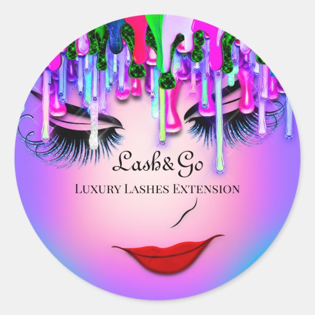 Adesivo Makeup Artist Purple Lashes Product Red Bright (Frente)