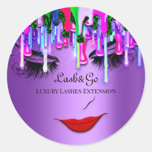 Adesivo Makeup Artist Purple Lashes Product Red Drives 3D