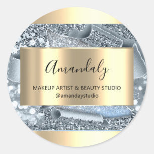 Adesivo Makeup Beauty Frame Dourado Favor Silver Glitter
