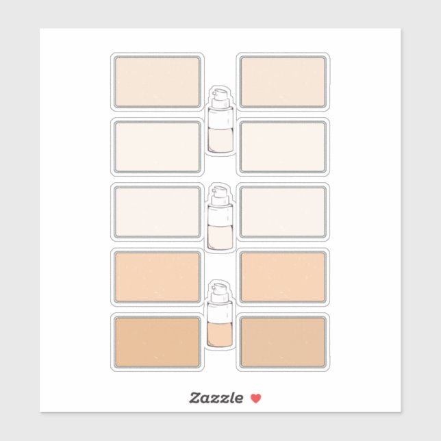 Adesivo Makeup Foundation Cria Seus Próprios Rótulos De Vi (Folha)