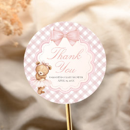 Adesivo Mal posso esperar Urso Elegante Baby Shower
