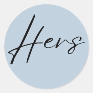 Adesivo mala de boas-vindas do casamento azul empoeirado