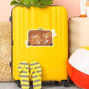 Adesivo Mala de Viagem Retro Mala Antiga Explorar Tags