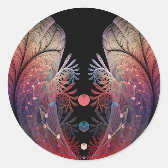 Adesivo Malabarismo Abstrato Fantasia Moderna Arte Fractal (Frente)