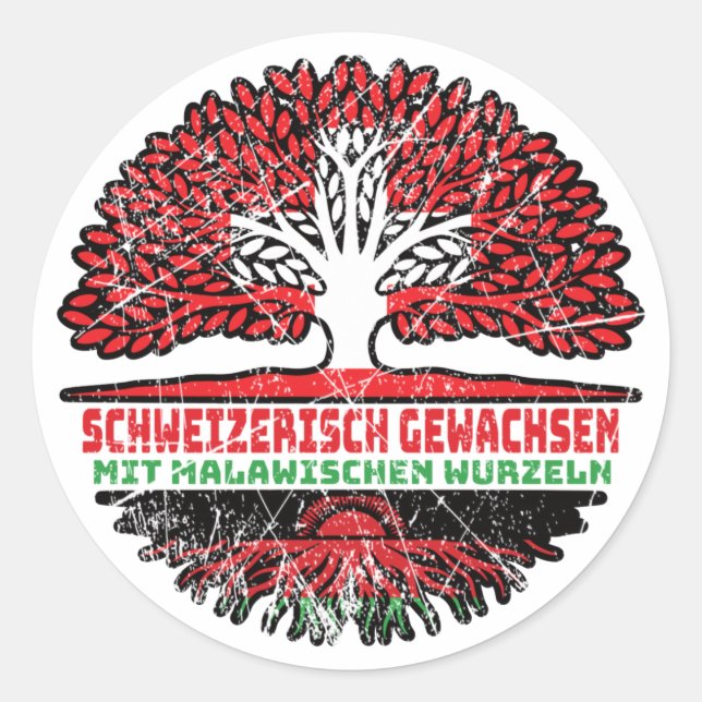 Adesivo Malawi Malawisch Schweizer Schweiz Baum Wurzel (Frente)