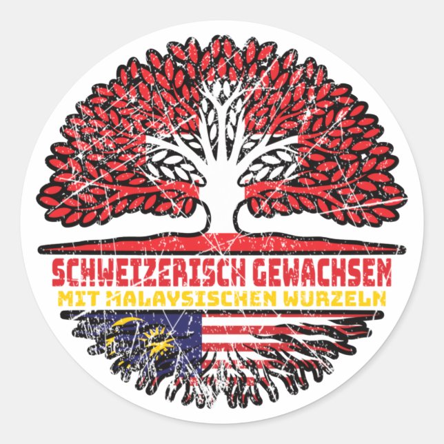 Adesivo Malaysisch Schweizer Schweiz Baum Wurzel (Frente)