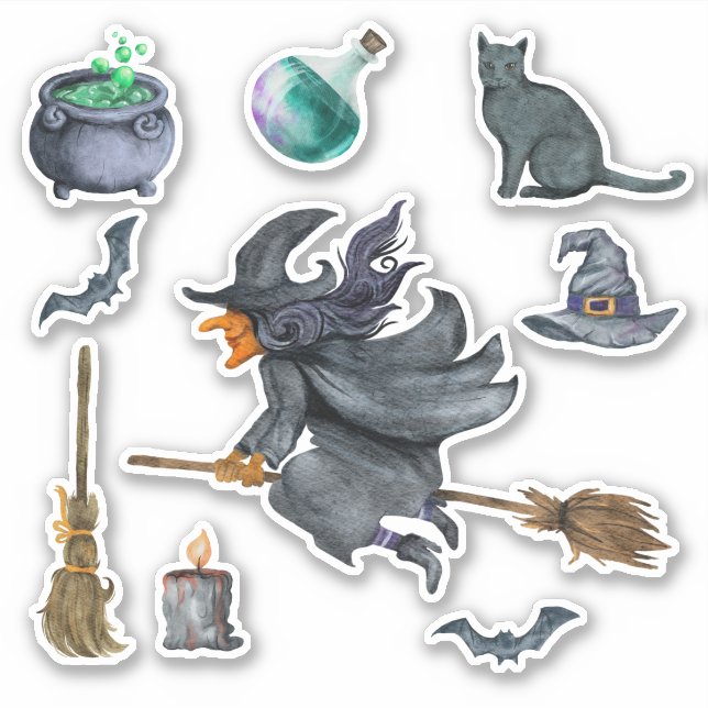 Adesivo Maldita Bruxa de Halloween (Frente)