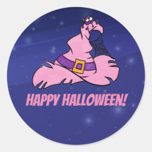 Adesivo Maldita bruxa rosa-rosa do Halloween que pode ser