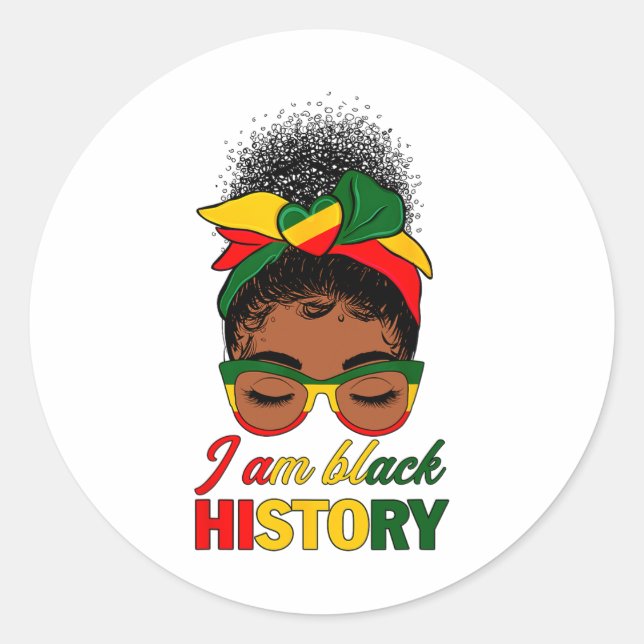 Adesivo Maldito Cabelo de Arma Eu Sou História Negra Ameri (Frente)