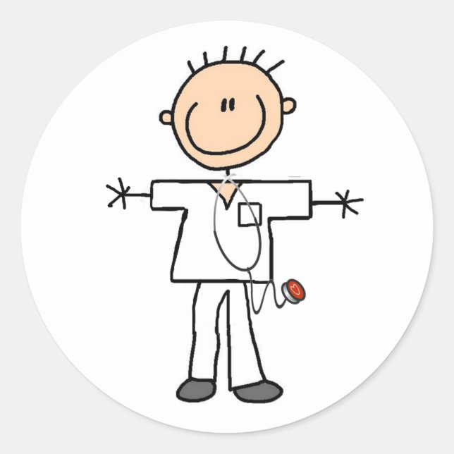 Adesivo Male Stick Figure Nurse (Frente)