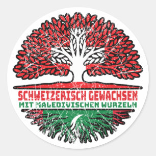 Adesivo Malediven Maledivisch Schweizer Schweiz Baum