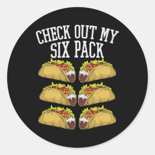 Adesivo Malhação 6 Tacos Embalados Engraçado Gym Mexicano