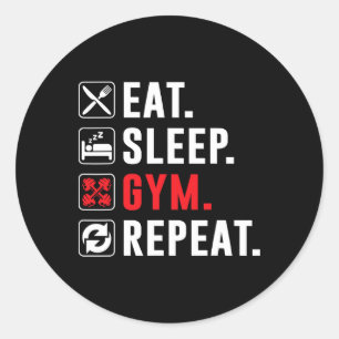 Adesivo Malhação Bodybuilding Comer Gym Repetir Engraçado