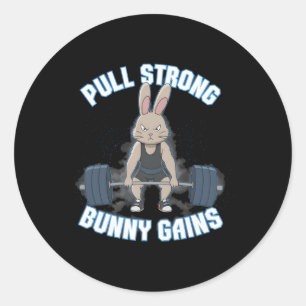 Adesivo Malhação Bunny Bodybuilder Puxe Fortes Ganhos de C