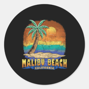 Adesivo Malibu Beach California Vintage angustiou Souveni
