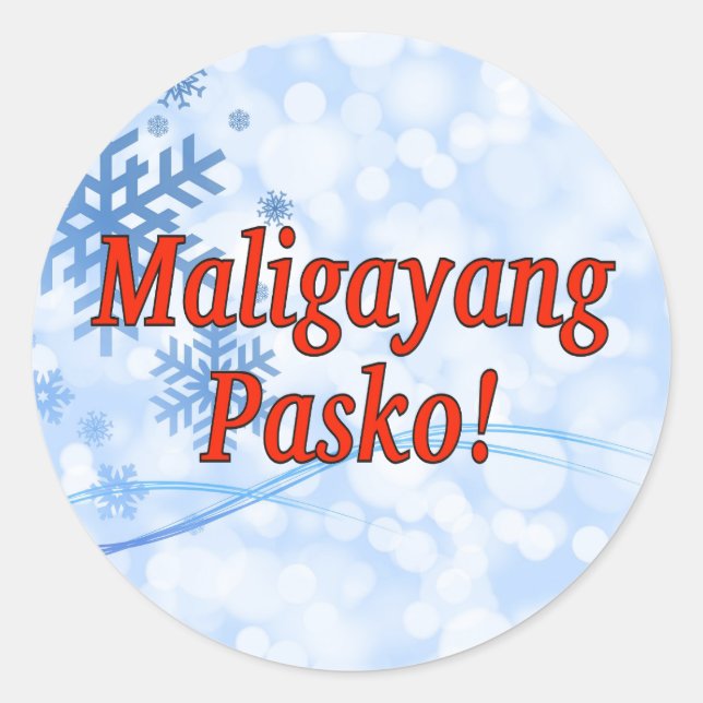 Adesivo Maligayang Pasko! Feliz Natal em Tagalog rf (Frente)