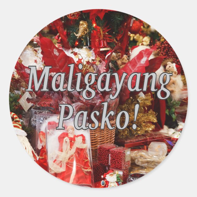 Adesivo Maligayang Pasko! Feliz Natal em Tagalog Wf (Frente)