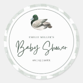 Adesivo Mallard Duck Baby Shower Gender Neutral Green