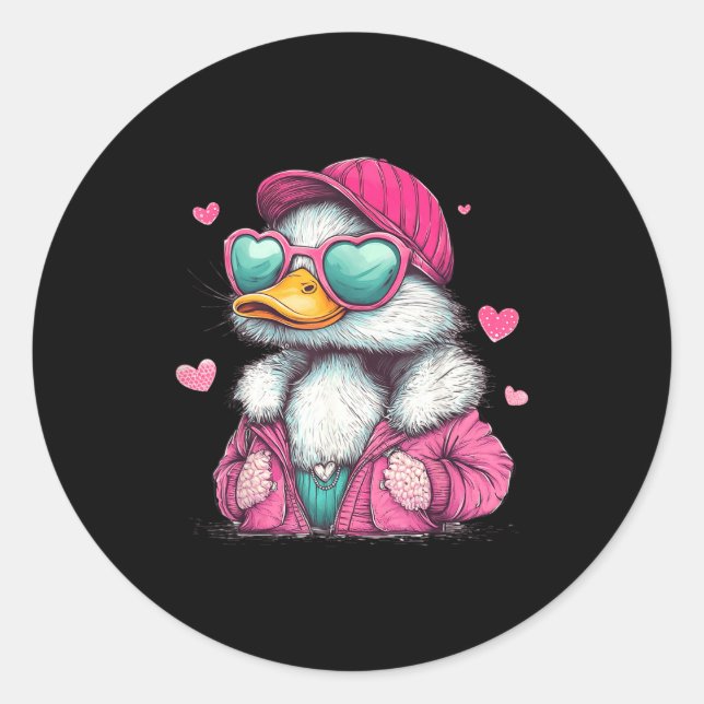 Adesivo Mallard Duck Hunting Funny Valentine's Day Heart G (Frente)