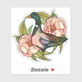 Adesivo Mallard Duck Peony Nature Lovers