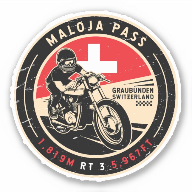 Adesivo Maloja Pass | SUIÇA | Motociclos (Frente)