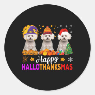 Adesivo Maltês Cachorro Halloween Natal Hallothanksmas 1