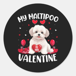Adesivo Maltipoo É Meu Namorado Corações Maltipoo Cachorro