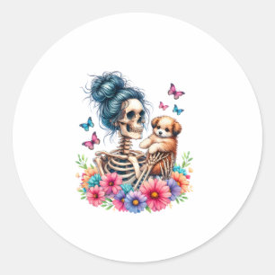 Adesivo Maluco Skeleton Cute Puppy Dog Alavanca Halloween