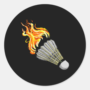 Adesivo Malvado Badminton Flame Shuttle Art Sports