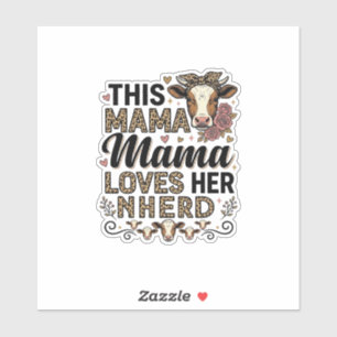 Adesivo Mama Ama Seu Rebanho Camisa Vintage Vaca Mãe Desig