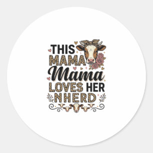 Adesivo Mama Ama Seu Rebanho Camisa Vintage Vaca Mãe Desig
