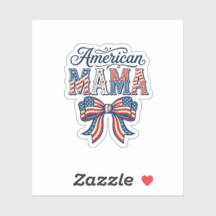 Adesivo Mama Americana Laço Patriótico Vintage Camisa 4 de