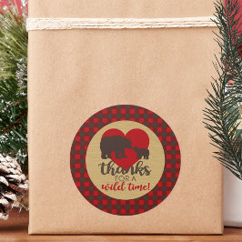 Adesivo Mama Bear Buffalo Xadrez Obrigado Stickers